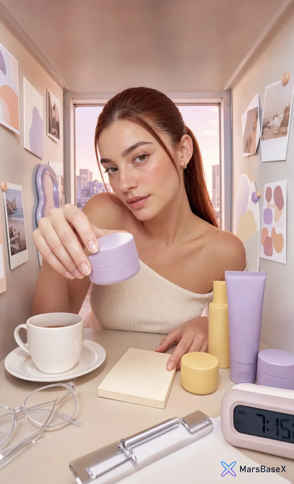 Lavender Dawn Beauty Desk