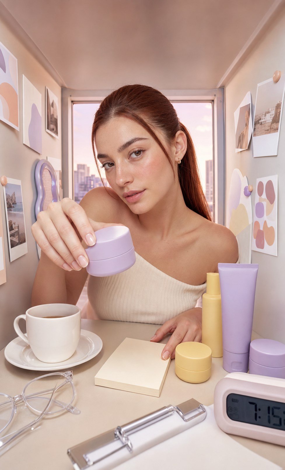 Lavender Dawn Beauty Desk