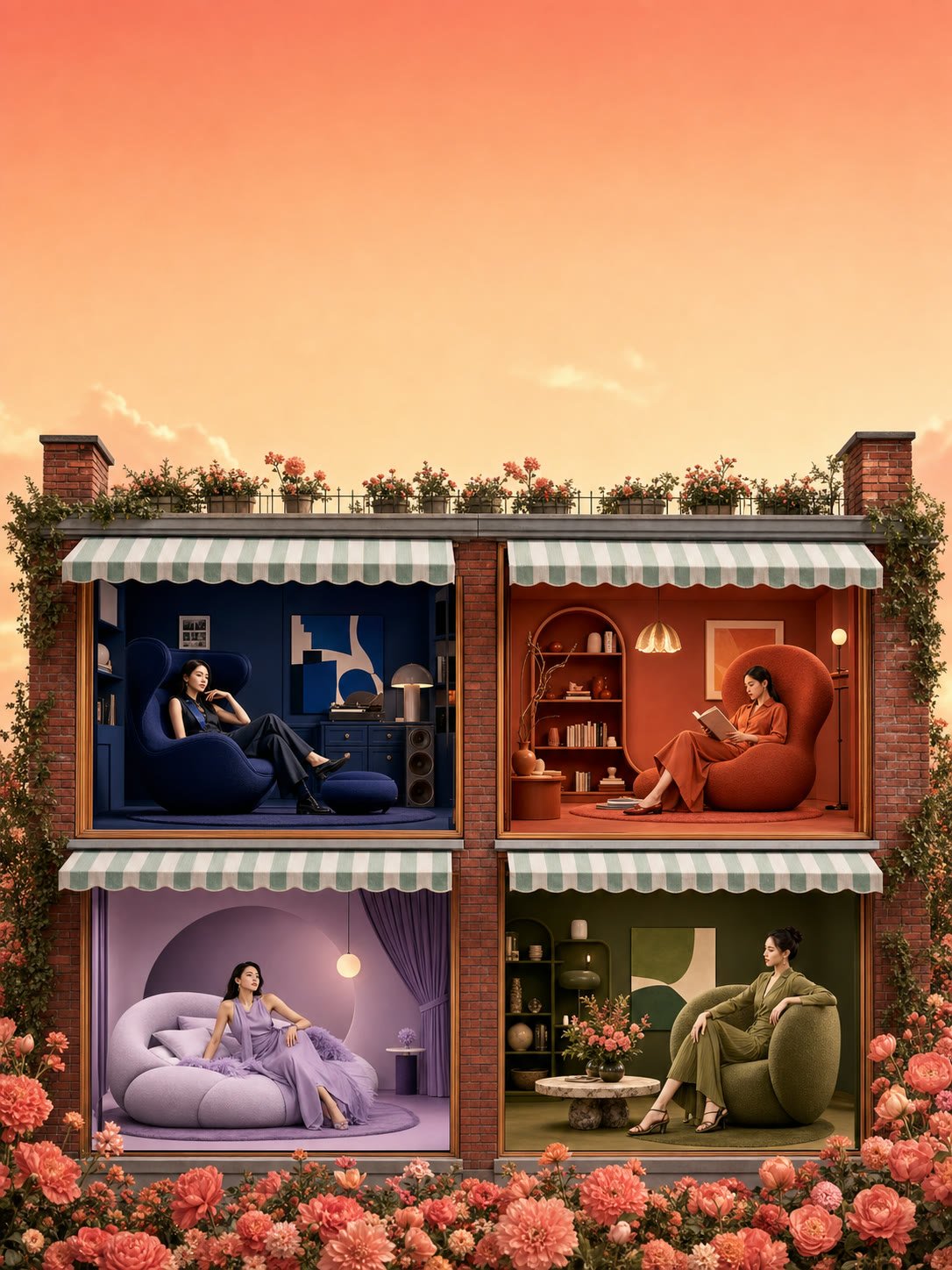 Four Room Color House