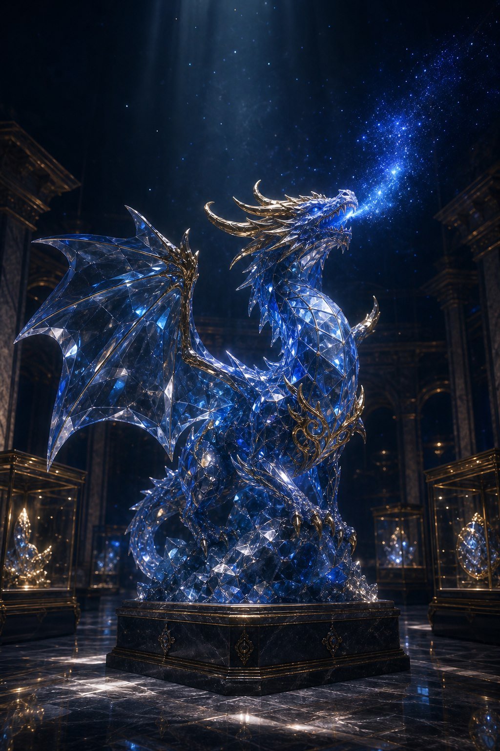 Crystal Dragon Statue
