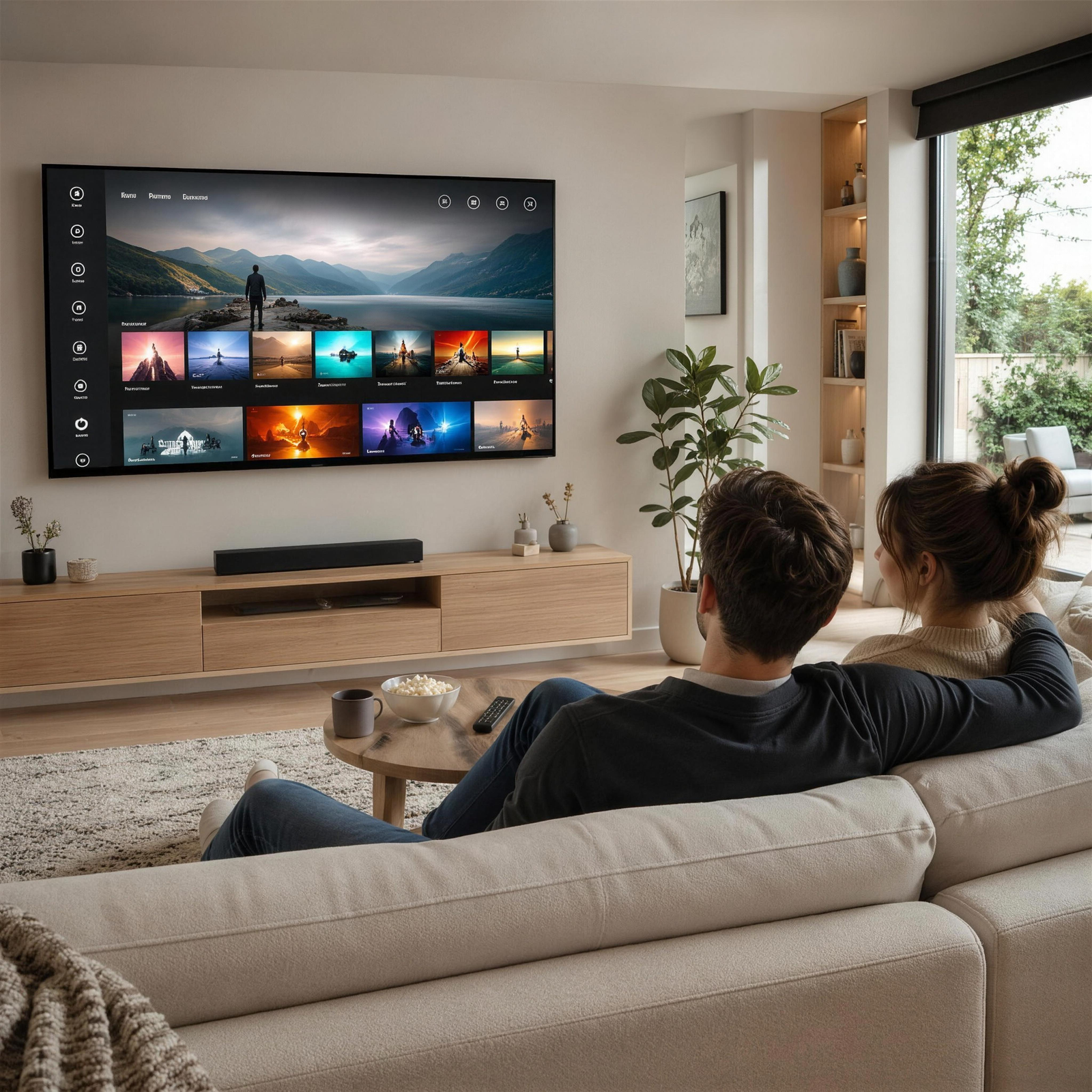 Cozy movie time in the living room