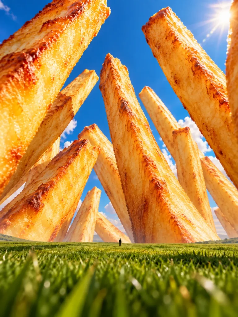 Golden-yellow french fries AI image prompt inspiration